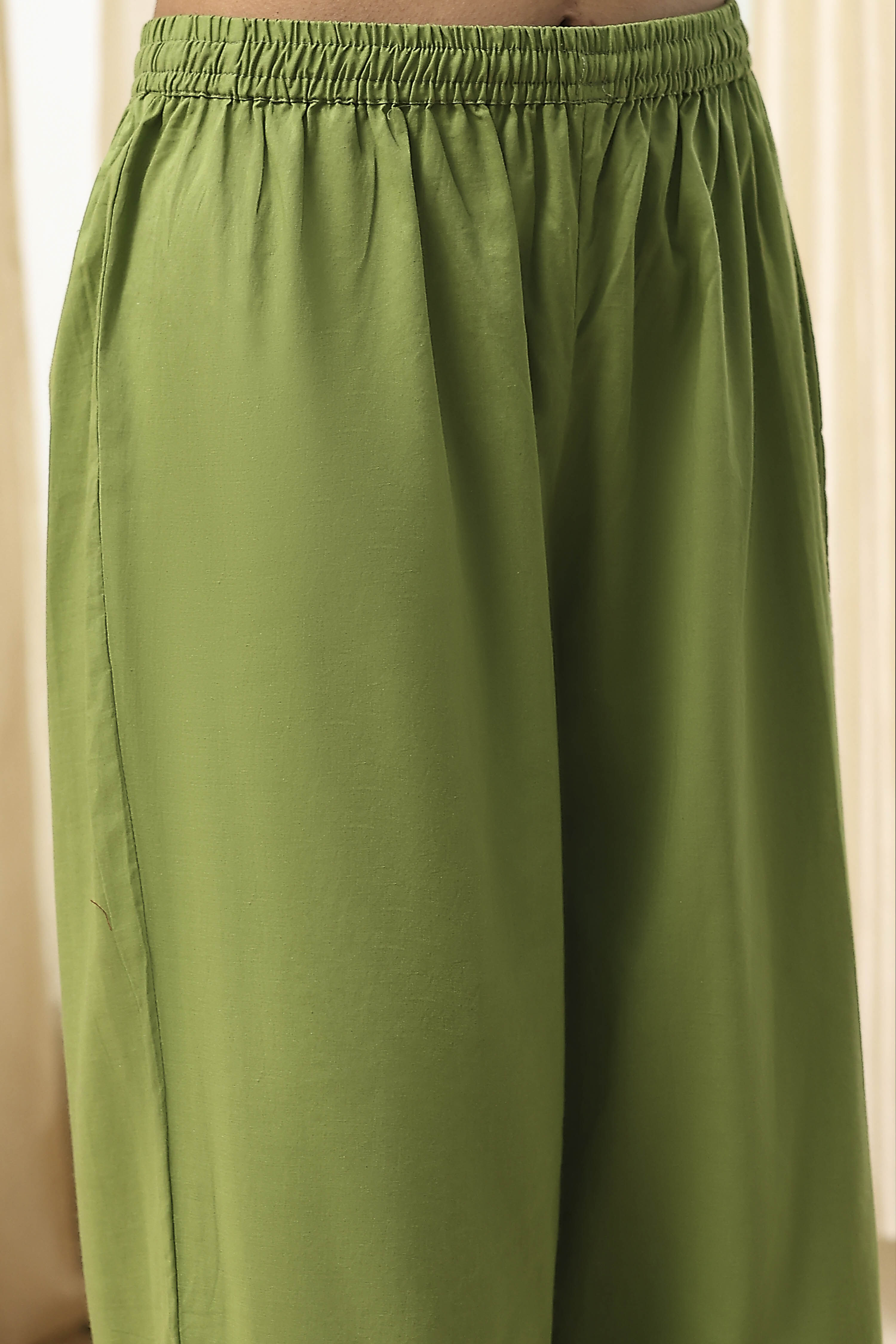 Blue Cotton Foil Printed Anarkali Suit Set image number 2