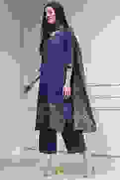 Blue Cotton Printed Straight Suit Set image number 3