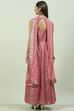 Onion Pink Art Silk Flared Kurta Legging Suit Set image number 4