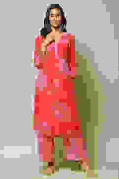 Pink LIVA Straight Printed 2 Piece Set image number 6