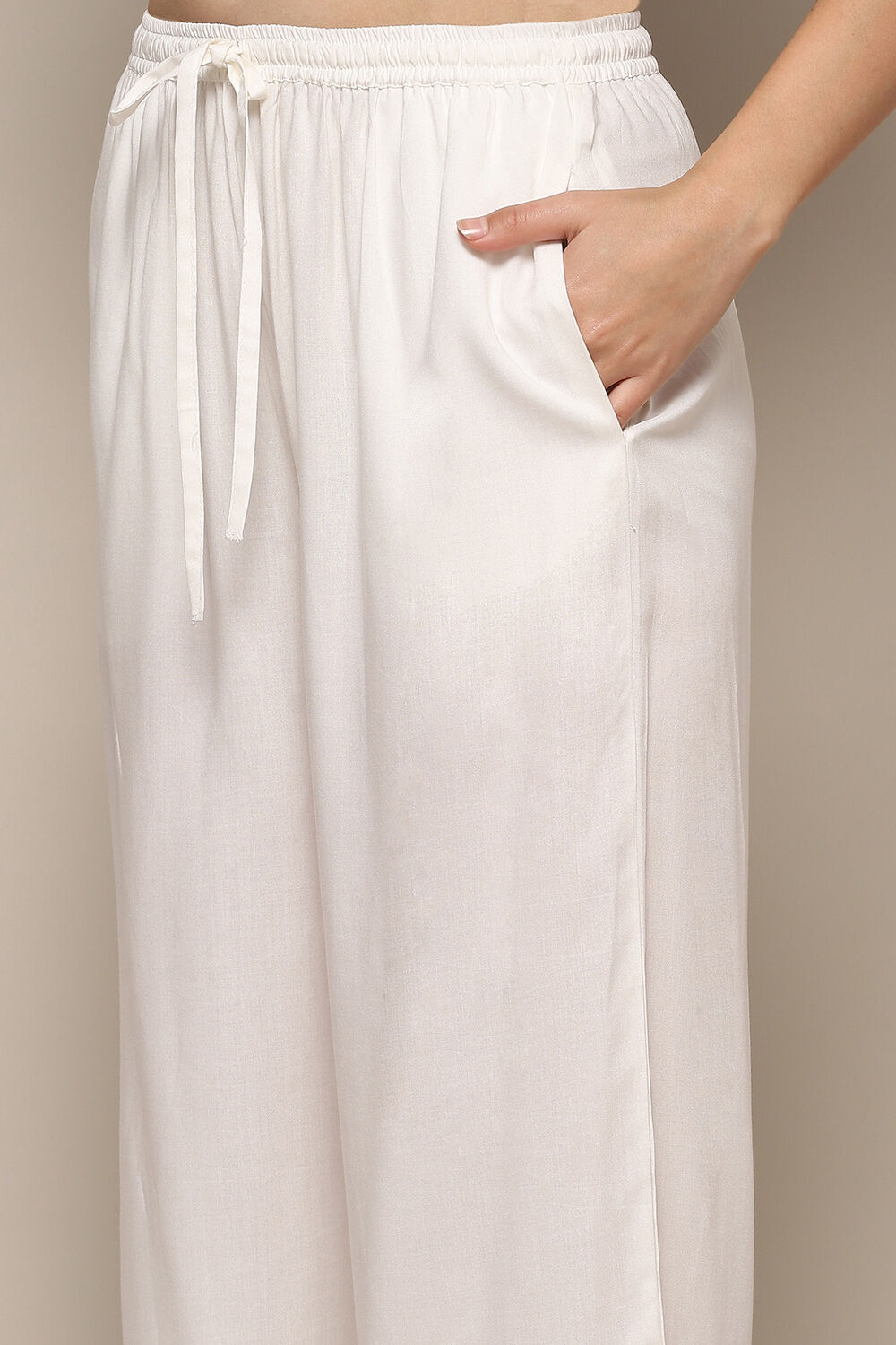 Pink Rayon flax Relaxed Kurta Palazzo Suit Set image number 2