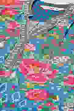 Teal LIVA Straight Printed Kurta image number 2