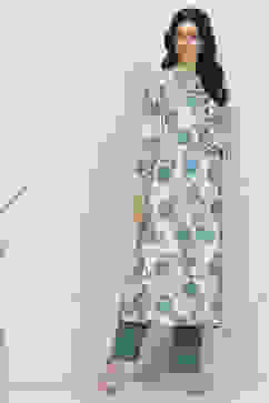 Blue Cotton Unstitched Suit Set image number 6