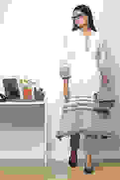 Off White Cotton Fusion Yarndyed Kurta Set image number 6