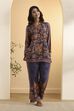 Violet Nylon Viscose Printed Co-ord Set