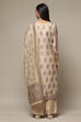 Off White Chanderi Hand Block Print Unstitched Suit Set image number 6