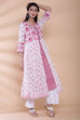 Blue Cotton Tiered Kurta image number 4