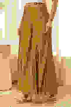 Gold Georgette Palazzo Pants image number 2