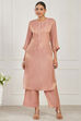 Blush Pink Viscose Rayon Straight Kurta Set image number 6
