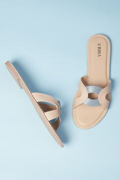 Beige Pu Slip-Ons image number 2