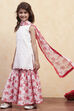 White Red Cotton Sharara Suit Set image number 3
