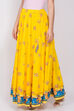 Yellow Cotton Floral Print Skirt image number 0
