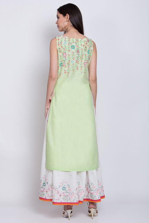 Green Cotton Straight Printed Kurta image number 5