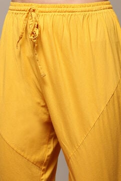 Mustard Poly Viscose Anarkali Kurta Churidar Suit Set image number 2
