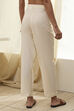 Cream-Colored Cotton Solid Regular Pants image number 5