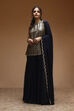 Navy Blue Art Silk Straight Sharara Set image number 3