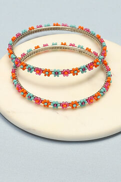 Multicolorcolor Metal & Beads Kids Bangles image number 0