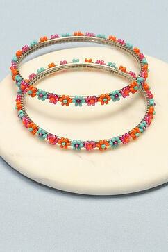 Multicolorcolor Metal & Beads Kids Bangles image number 0