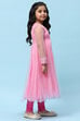 Pink Nylon Anarkali Suit Set image number 8