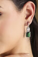 Green Silver Plated Stone Studded Drop Earrings image number 1