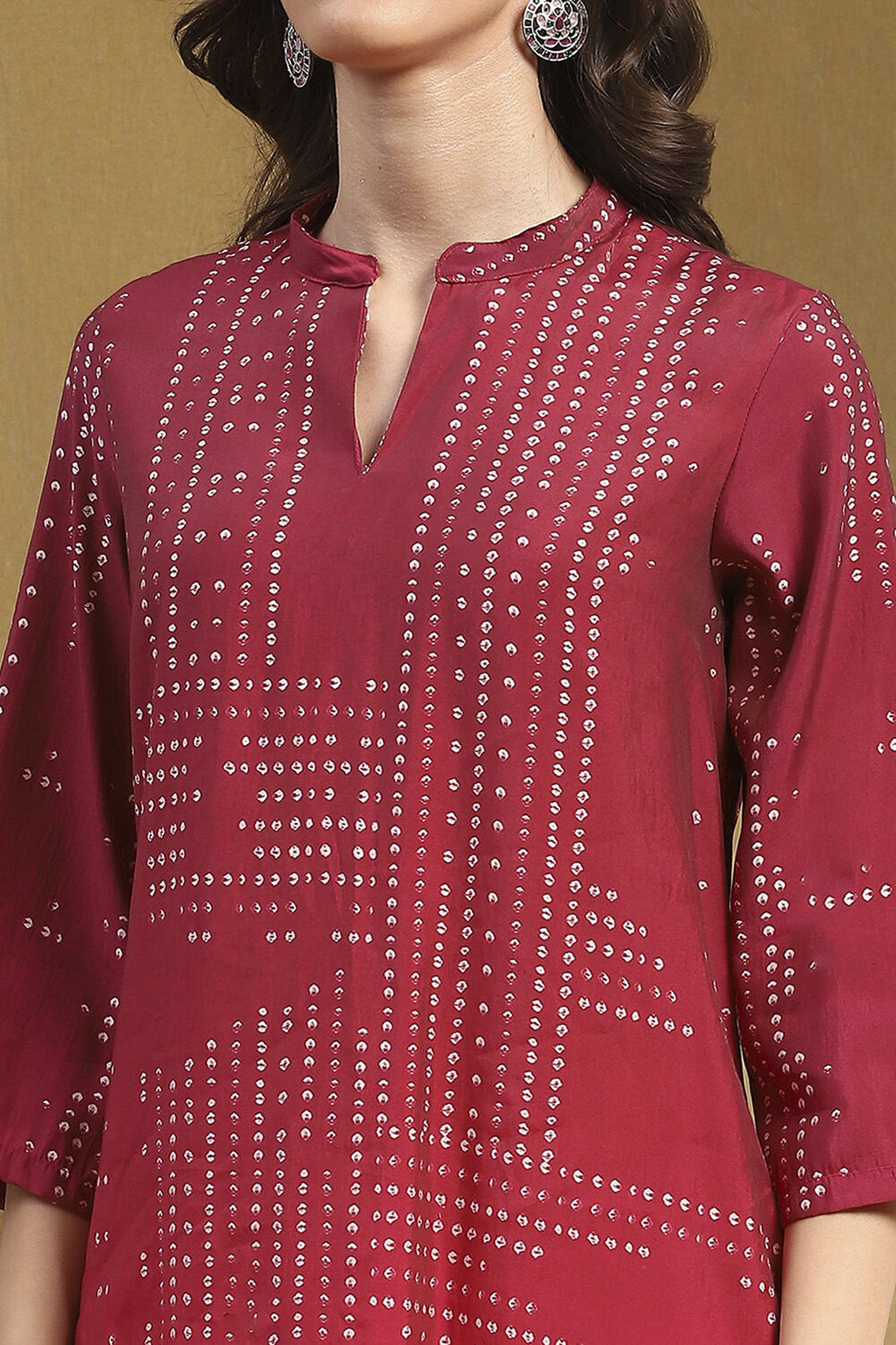 Pink Viscose Blend Printed Straight Kurta Set image number 1