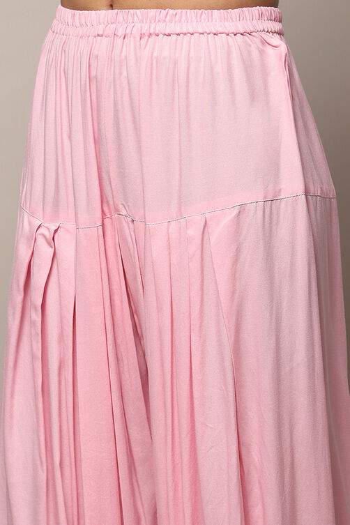 Pink Modal Unstitched Suit Set image number 3