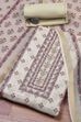 Cream-Toned Muslin Rajasthani Print Unstitched Suit Set image number 0