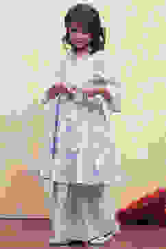 Lilac Cotton Angrakha Tiered Kurta Set image number 3