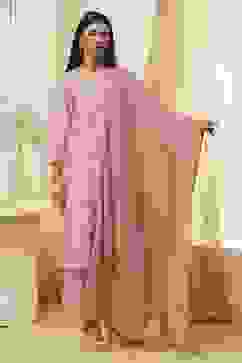 Dull Pink Cotton Solid Dupatta image number 0