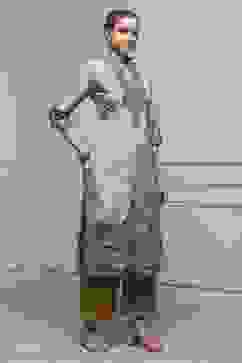 Green Poly Crepe Digital Print Unstitched Suit Set image number 6