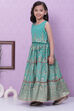 Green Art Silk Flared Lehenga image number 3