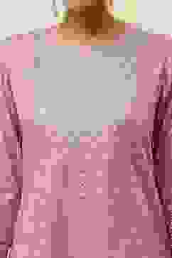 Powder Pink Embroidered Straight Suit Set image number 1