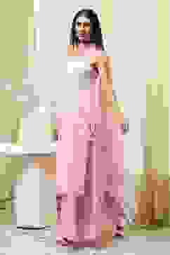 Pink Cotton Floral Strappy Straight Suit Set image number 3