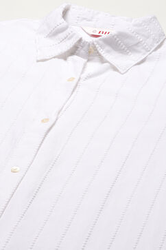 White Cotton Embroidred Shirt image number 1