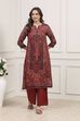 Dull Red LIVA Straight Printed Kurta image number 0
