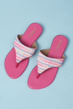 Pink Fabric Thong Sandals image number 5