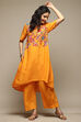 Navy Rayon Asymmetric Kurta Palazzo Suit Set image number 0