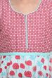 Coral And Turquoise Cotton Anarkali Suit image number 1
