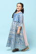 Blue Polyester Short Kurta Printed Suit Set image number 4