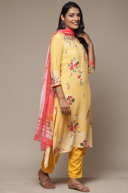 Sky Blue Viscose A-Line Kurta Pants Suit Set image number 6