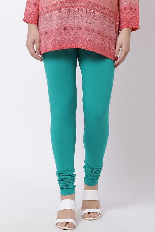 Fuschia Cotton Blend Solid Churidar image number 0