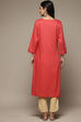 Orange Cotton Straight Kurta image number 2