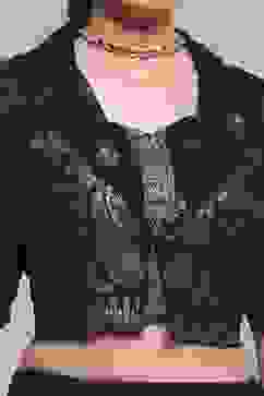 Purple Viscose Blend Printed Fusion Set image number 1