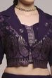 Purple Viscose Blend Printed Fusion Set image number 1