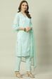 Soft Mint Relaxed Kurta Relaxed Pant Suit Set image number 6