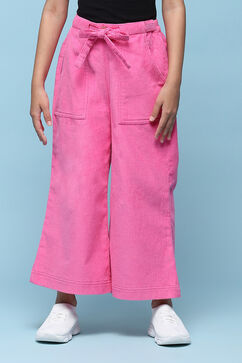 Pink Cotton Solid Pants image number 5