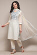 Off White Cambric Narrow Kurta Pant Suit Set