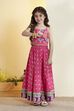 Pink Printed Cotton Lehenga Set image number 6