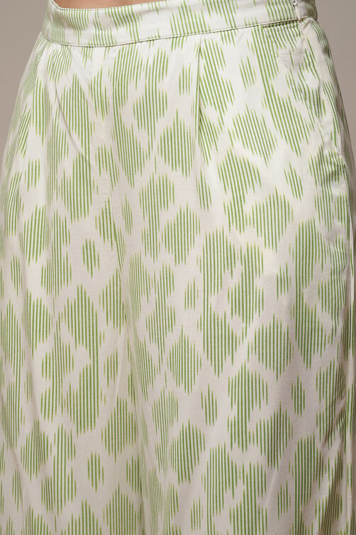 Natural Green Rayon Straight Printed 3 Piece Set image number 6