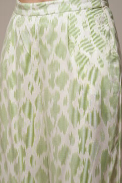 Natural Green Rayon Straight Printed 3 Piece Set image number 6